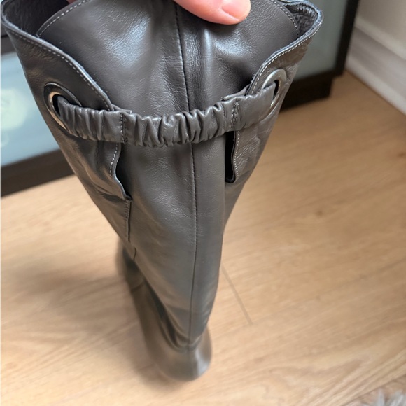 BROWNS Elegant Brown Dark Gray Genuine Leather Boots - size 41 - Picture 5 of 8